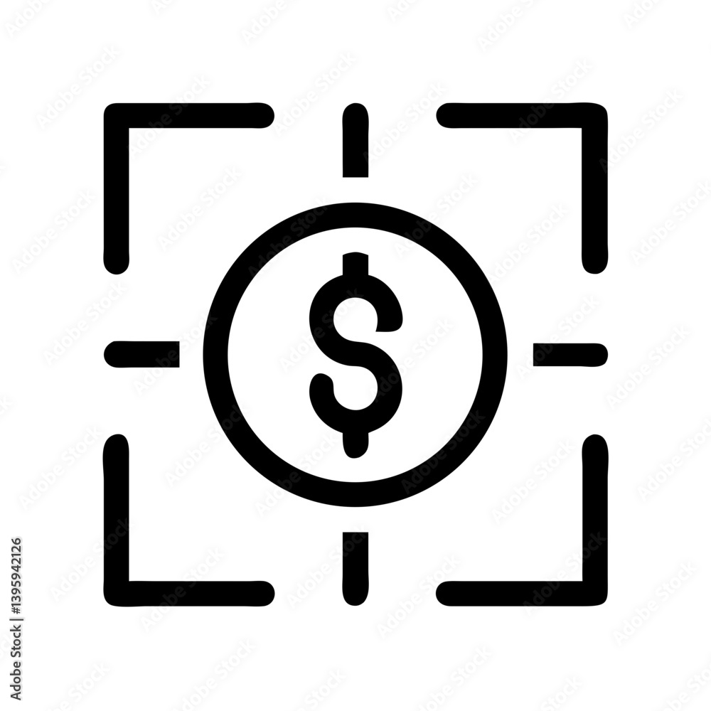Dollar Symbol Inside Focus Frame Icon Design Dollar Symbol Inside Focus Frame Icon Design