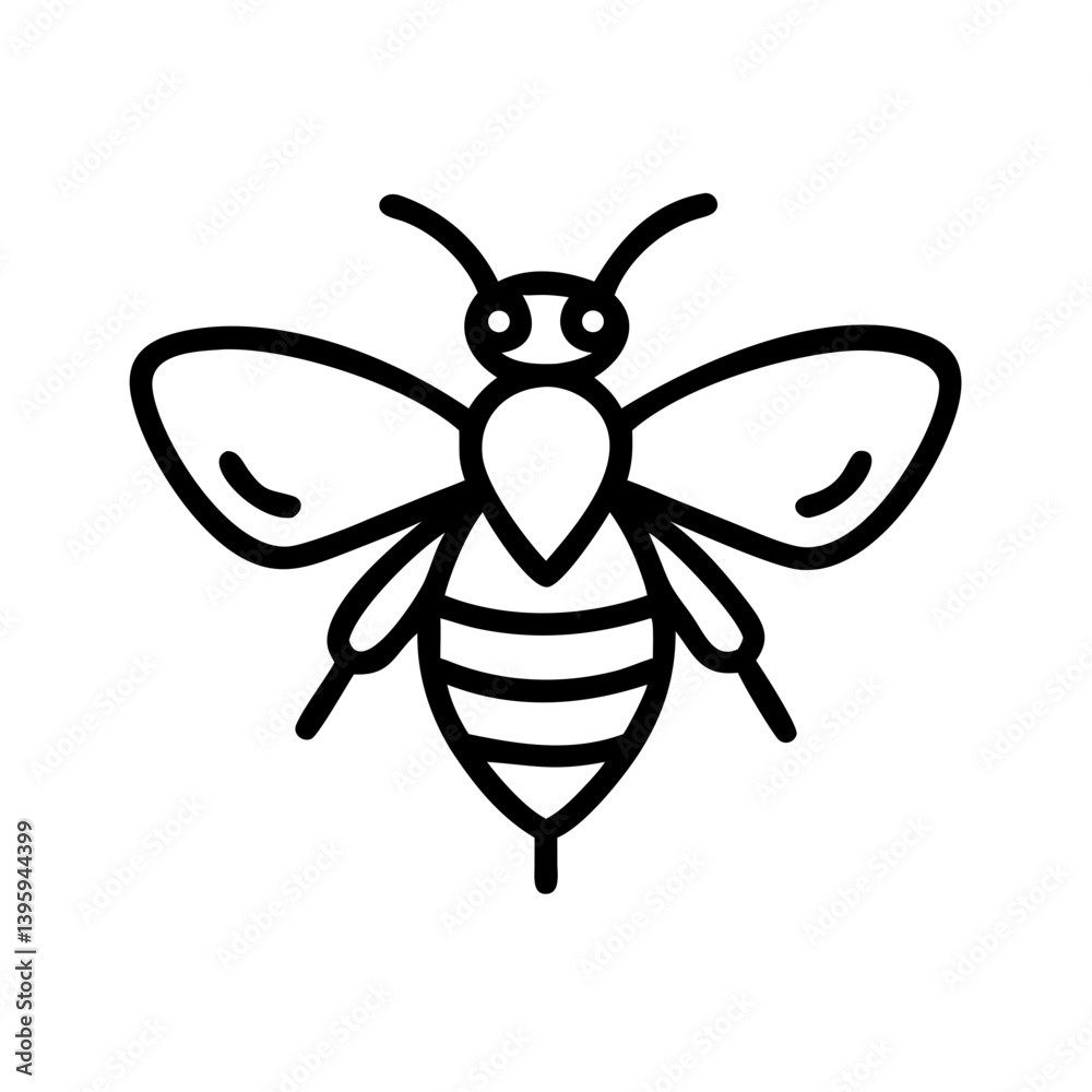 Fototapeta premium Bee Animal outline Icons