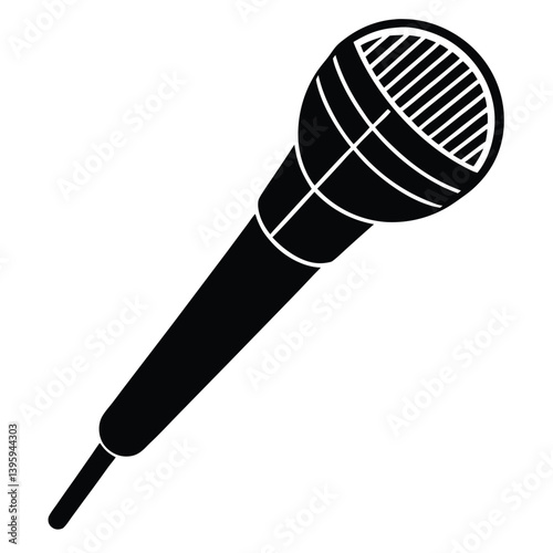 microphone silhouette isolated on white background