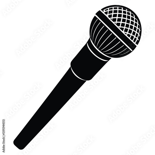 microphone silhouette isolated on white background