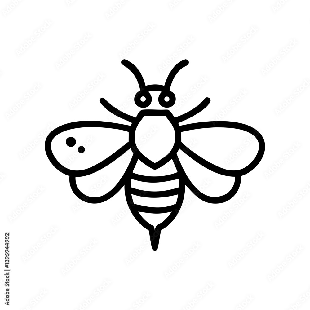 Fototapeta premium Bee Animal outline Icons