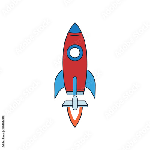 cartoon rocket vector illustration