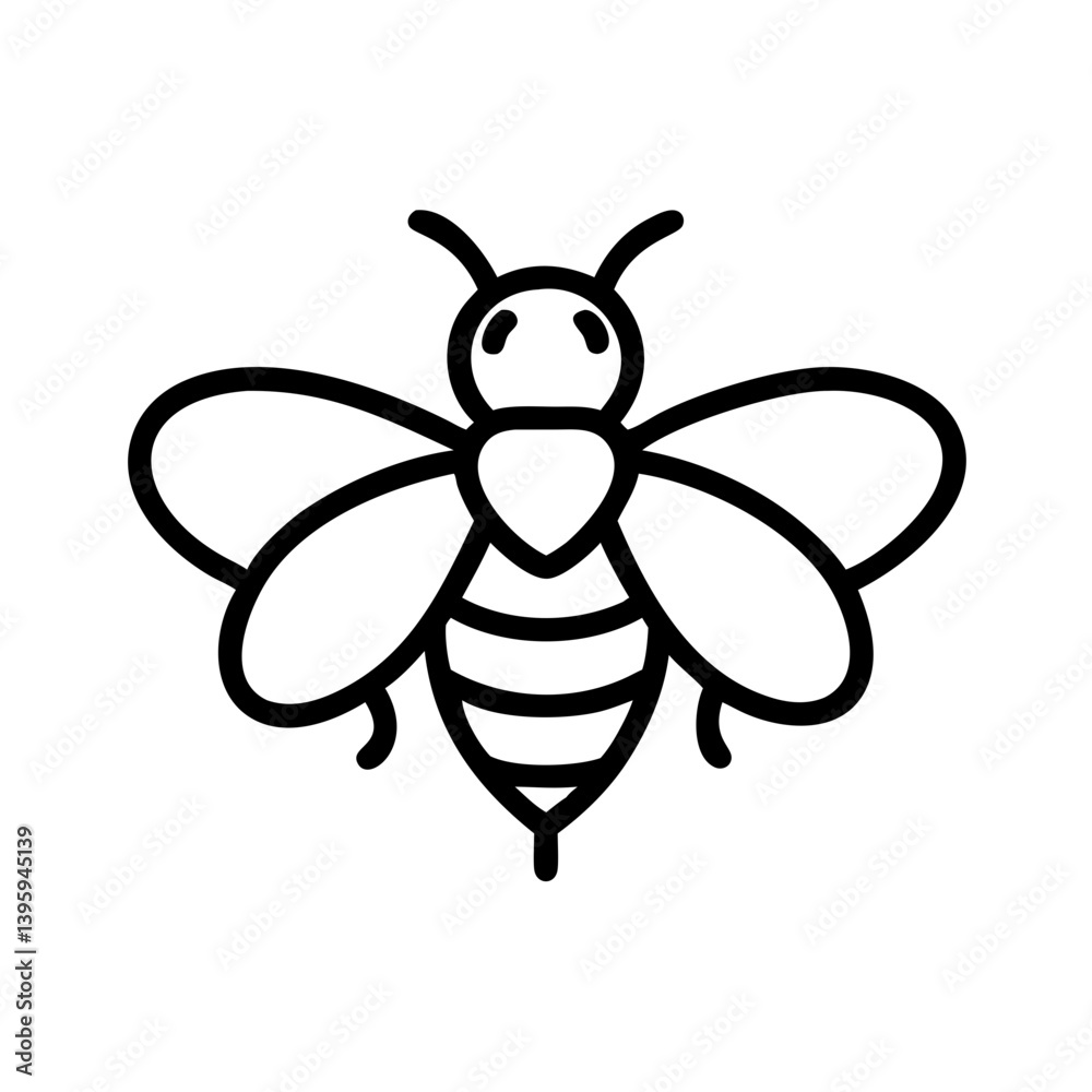 Fototapeta premium Bee Animal outline Icons