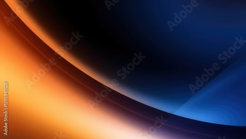 Grainy gradient abstract background,  abstract background featuring a blend of orange and blue hues with dark accents