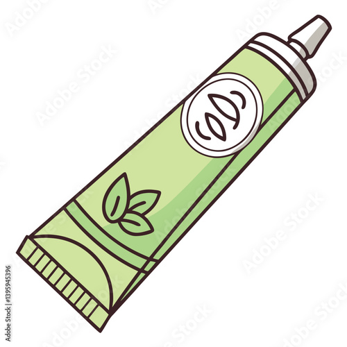 Wasabi Tube Vector Design in Bright Green for Food Packaging in Scalable Format