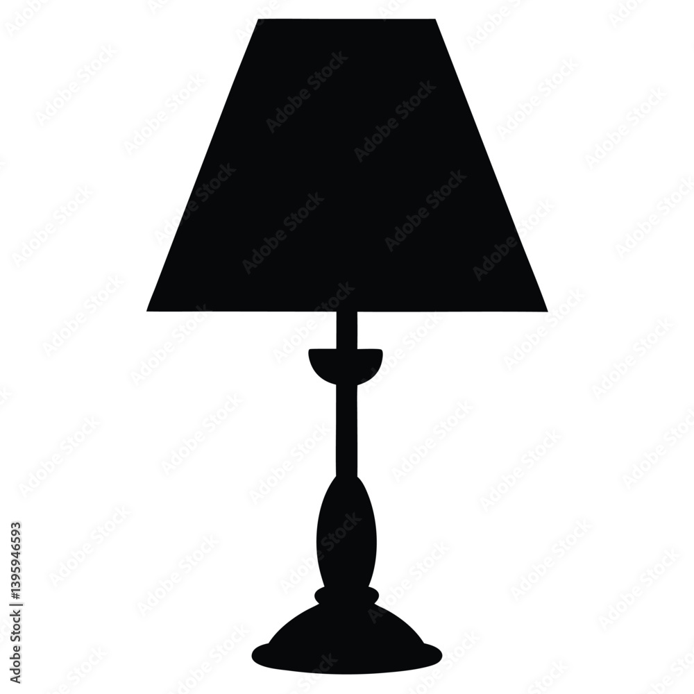 Obraz premium Table Lamp silhouette isolated on white background