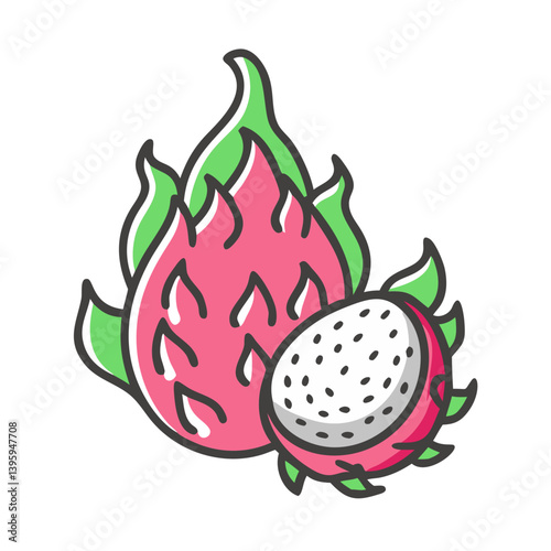 dragon fruit icon, dragon fruit vector illustration-simple illustration of dragon fruit, perfect for dragon fruit logos and icons