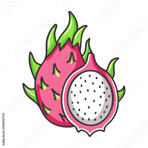 dragon fruit icon, dragon fruit vector illustration-simple illustration of dragon fruit, perfect for dragon fruit logos and icons