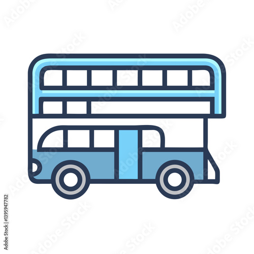 Double Decker Bus For Urban Sightseeing Icon Design