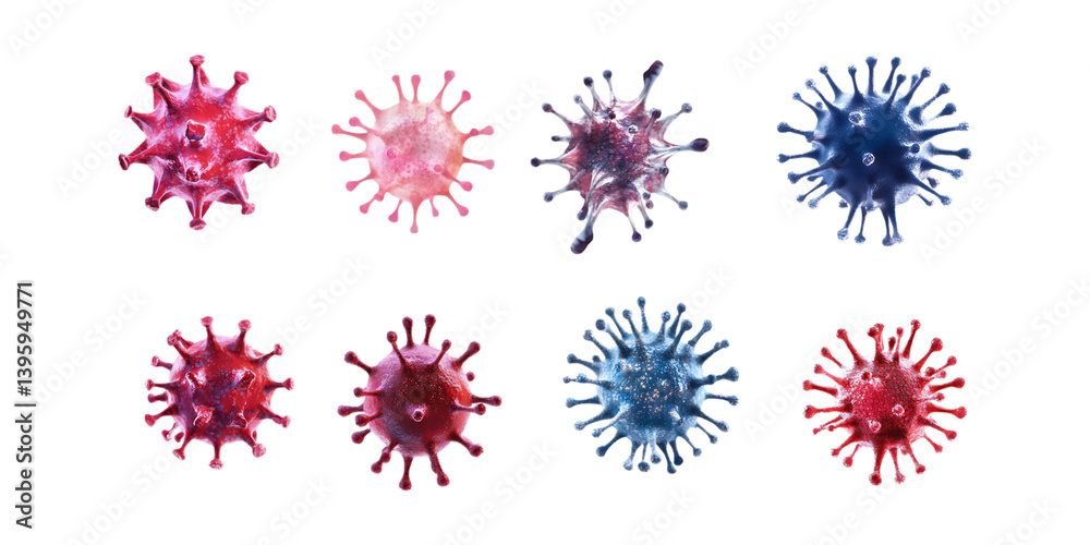 Pack Virus Set in Different Poses on Transparent Background for Medical, Science, and Health-Themed Designs Pack Virus Set in Different Poses on Transparent Background for Medical, Science, and Health-Themed Designs