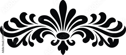 Ornate Fleur-de-Lis Vector Decoration, Baroque Style Decorative Element Design