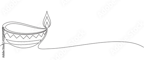 Diwali lantern vector illustration with line art style for diwali day and vesak day