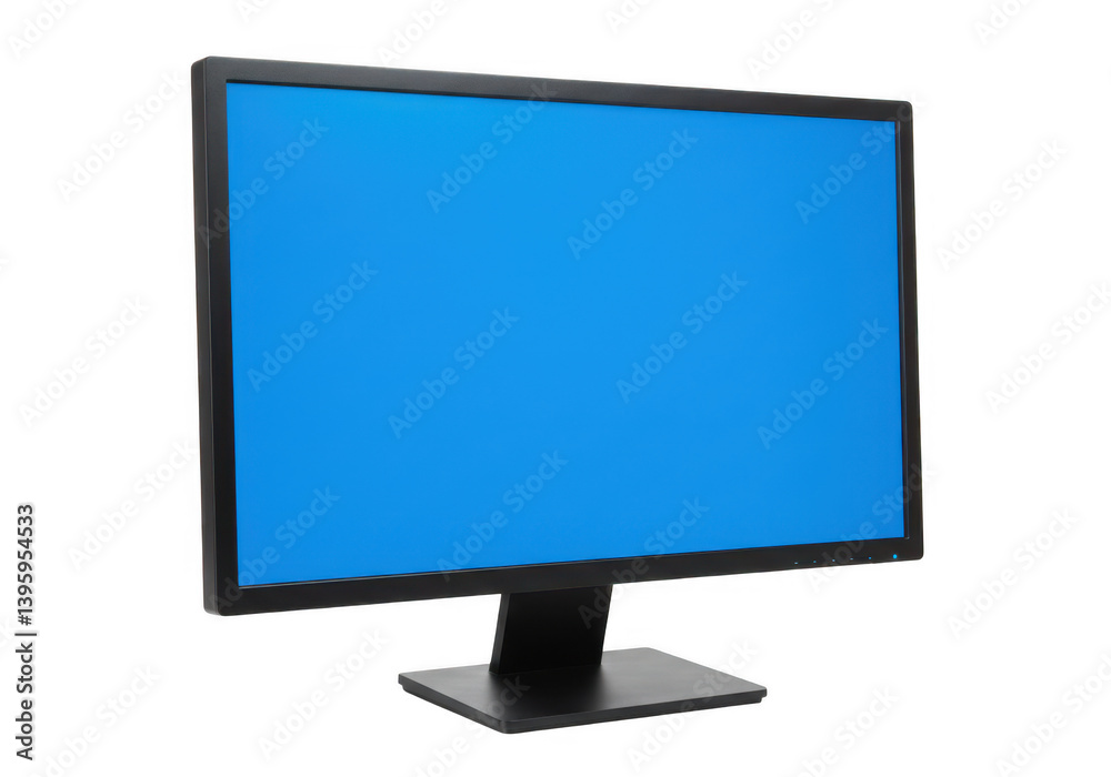 Flat screen monitor with blue display Flat screen monitor with blue display
