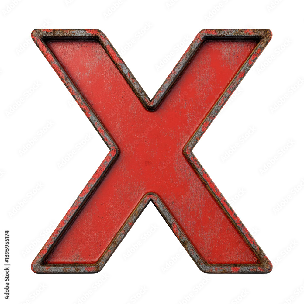 Bold X Symbol on transparent background