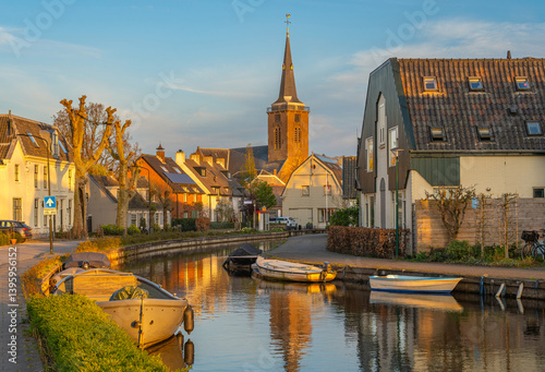 Fotografie View of Abcoude and river Angstel, picturesque little town in Province Utrecht,