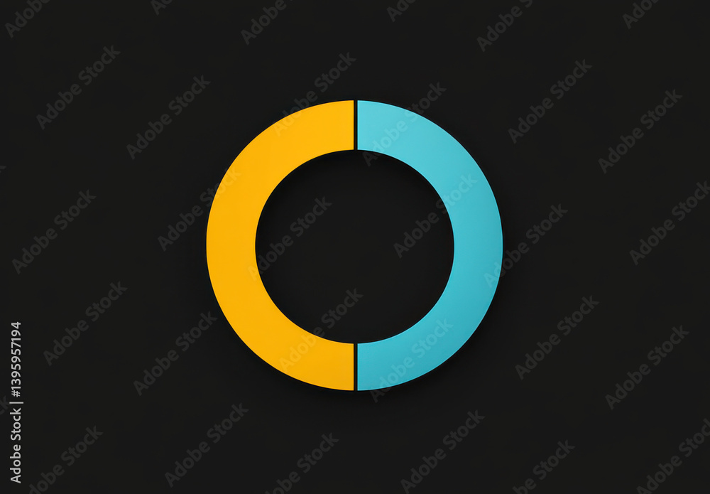 Minimal 3D cartoon circle graph, donut chart icon on purple Minimal 3D cartoon circle graph, donut chart icon on purple