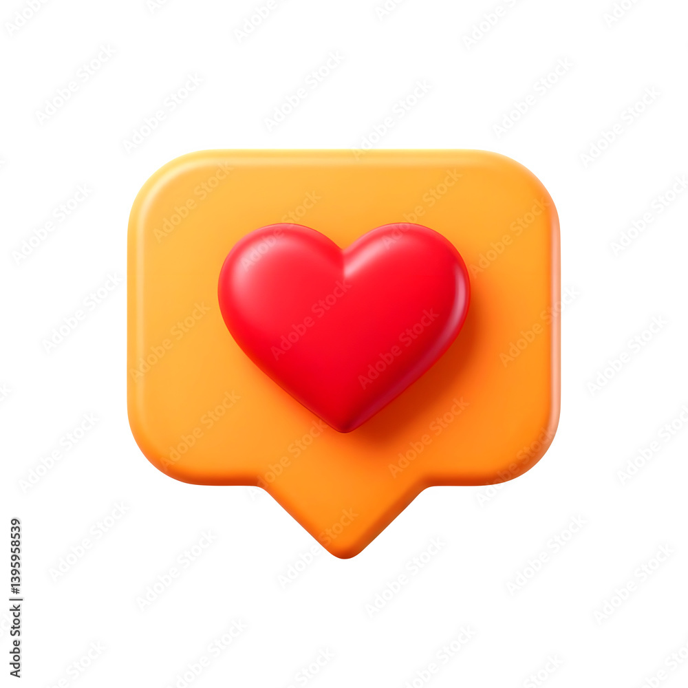 Red Heart Like Notification Icon isolated on transparent background, social media, message. Red Heart Like Notification Icon isolated on transparent background, social media, message.