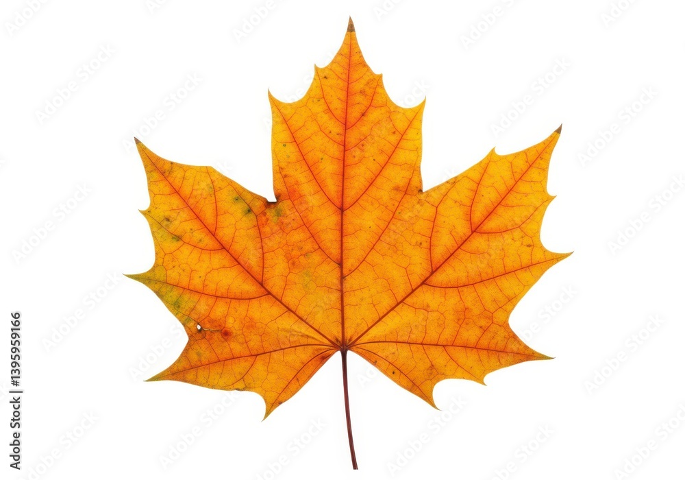 Isolated autumn maple leaf for seasonal design elements isolated on white background Isolated autumn maple leaf for seasonal design elements isolated on white background