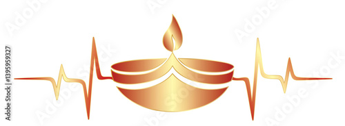 Diwali lantern vector illustration for diwali day and vesak day