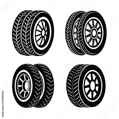 set of tire prints