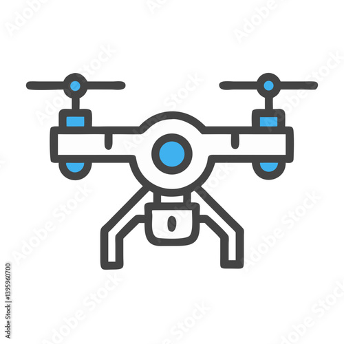 Drone With Rotors Aerial Flying Device Icon Design
