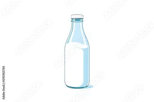 illustration vectorielle d'une bouteille en verre remplie de lait frais