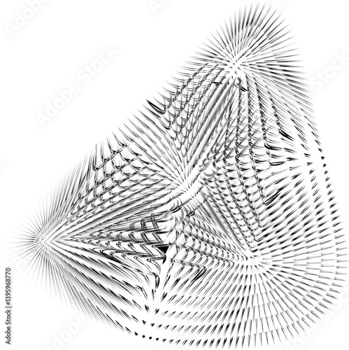 Distorted triangular blob shape flows with dynamic wave mesh and textured organic movement.