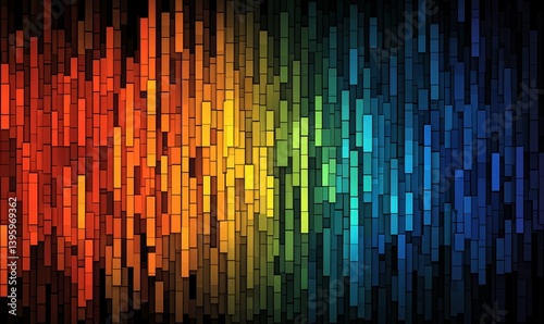 Wallpaper Mural Abstract background with a pixel mosaic. The pattern of the pixels is made up of small squares, which form an elegant gradient from light to dark shades of color.  Torontodigital.ca