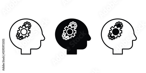 Management thinking icon with clean, strategic design. Ideal for leadership, planning, decision-making, and business development. High-quality vector, easy to edit and scale for any project.