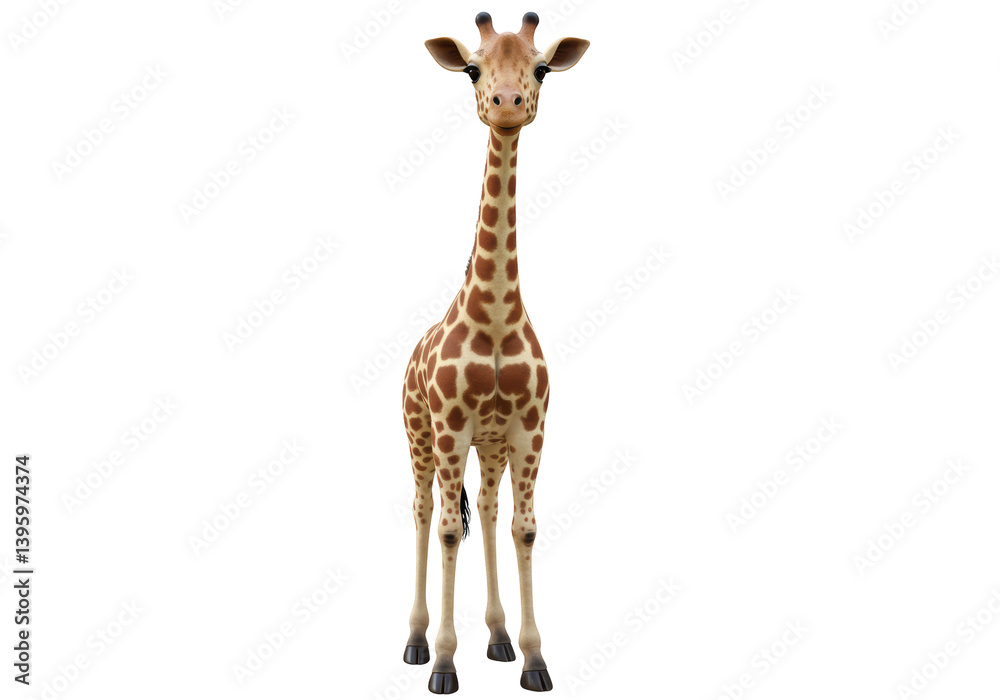 Obraz premium Isolated Baby Giraffe Standing Graceful Tall Animal