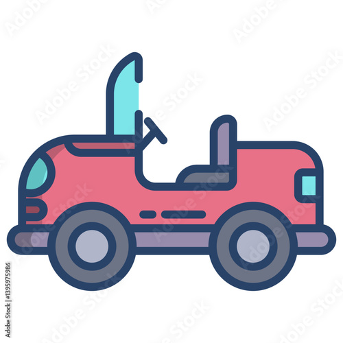 Linear color Toy car icon