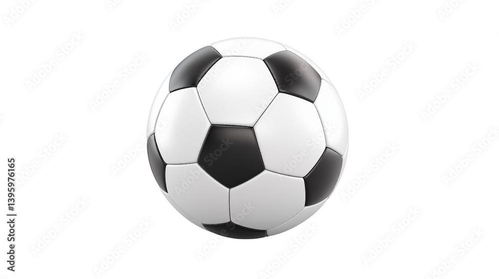 Obraz premium A close up shot of a soccer ball with black and white panels against a black background
