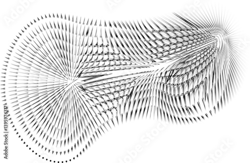 Abstract mesh design inspired by amoeba form with irregular fluid outlines and distorted wave textures.
