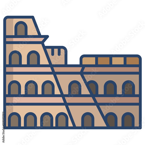 Linear color Colosseum icon