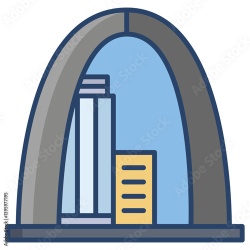 Linear color Gateway Arch icon