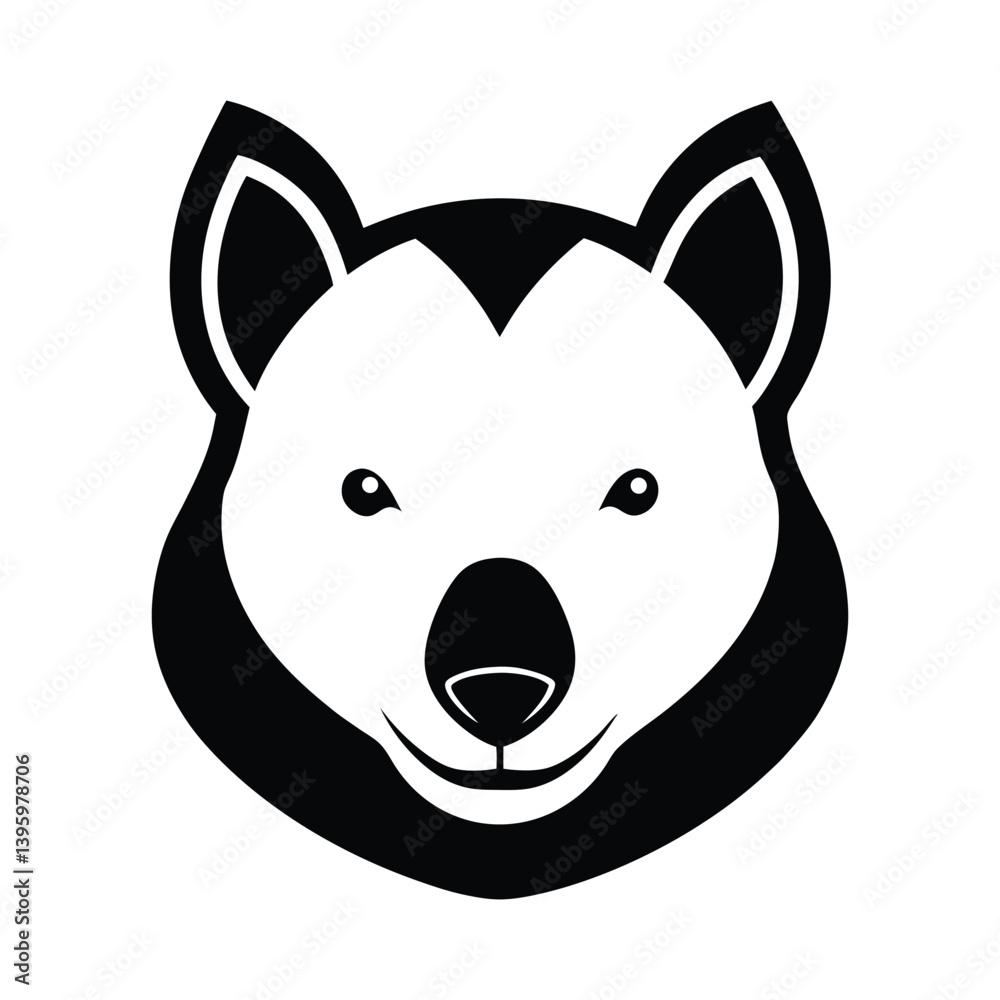 Black and white wombat head with bold linework.eps Black and white wombat head with bold linework.eps
