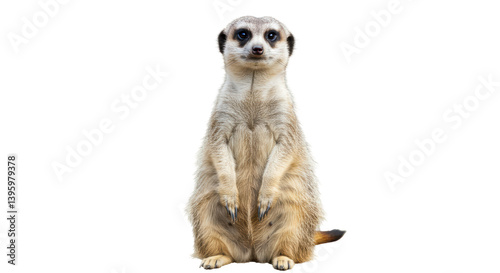 Isolated Meerkat Standing Alert
