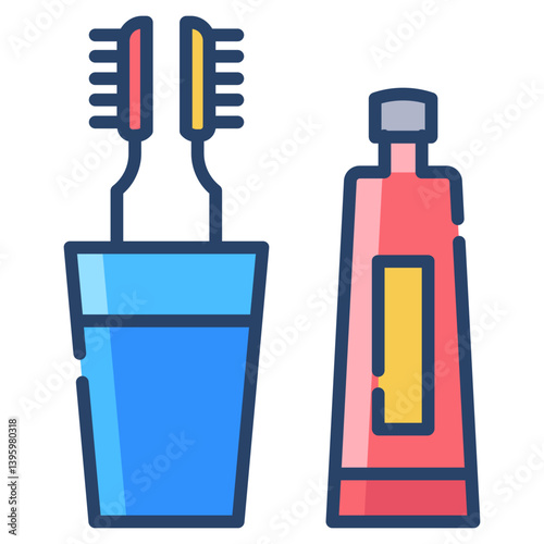 Linear color Tooth paste icon