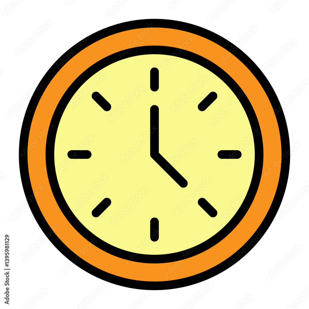 Clock Vector Filled Icon Design Clock Vector Filled Icon Design