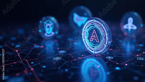 Obraz na płótnie creative digital technologies, AI, blockchain w salonie