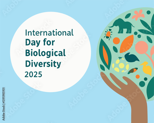 International Day for Biological Diversity 2025: Hand Holding Diverse Ecosystem.