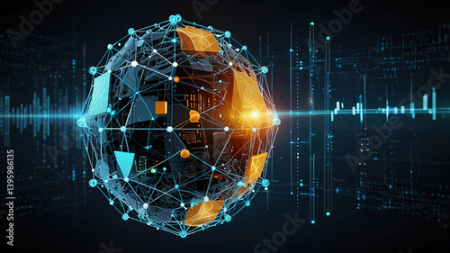 Obraz na płótnie creative digital technologies, AI, blockchain w salonie
