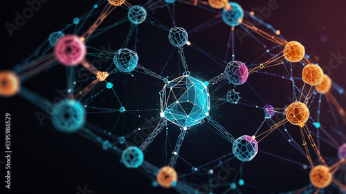 Obraz na płótnie creative digital technologies, AI, blockchain w salonie
