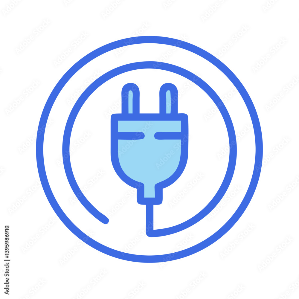 Electric Plug Inside Circular Shape Icon Design Electric Plug Inside Circular Shape Icon Design