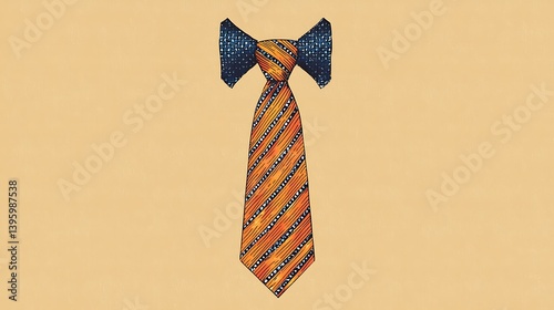 Happy Father's Day Tie Illustration.