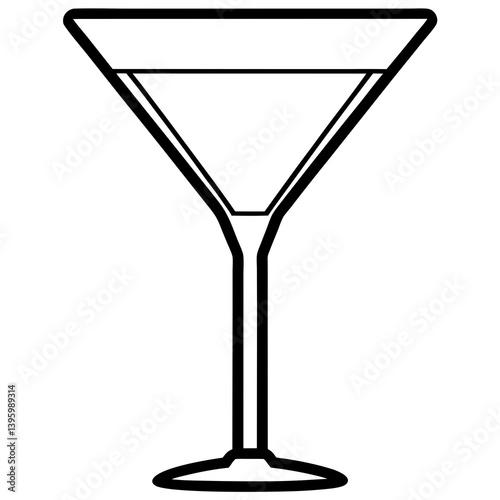 "Generative AI martini glass vector design, perfect for print and digital use in modern graphics."