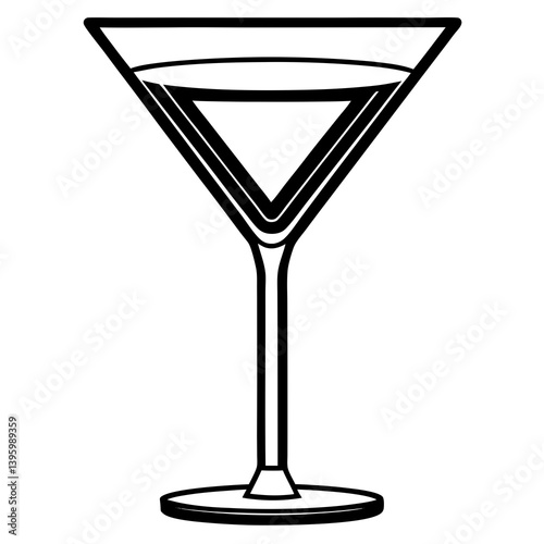 "Generative AI martini glass vector design, perfect for print and digital use in modern graphics."