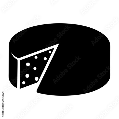 A Delicious Slice of Cheese Wheel Icon Illustration Graphic Design