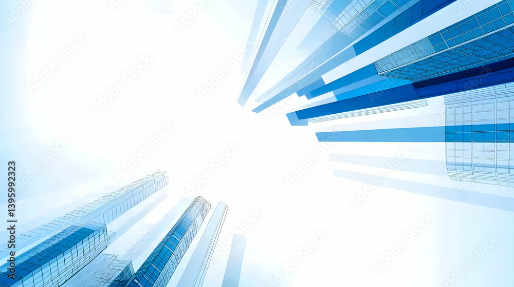 Obraz premium Abstract Blue Geometric Design With White Background