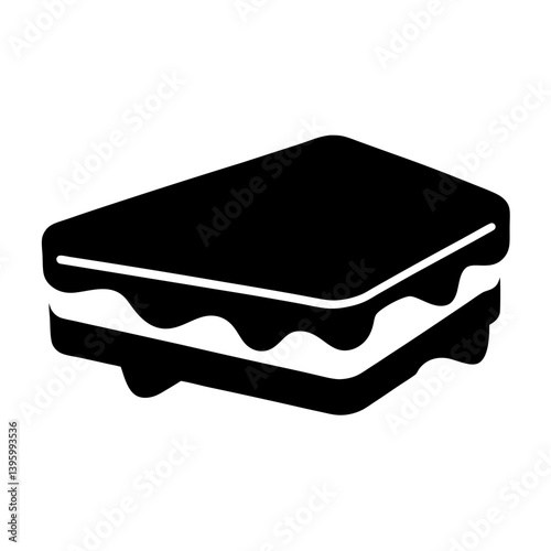 A Delicious Melted Sandwich Icon Graphic Design Illustration